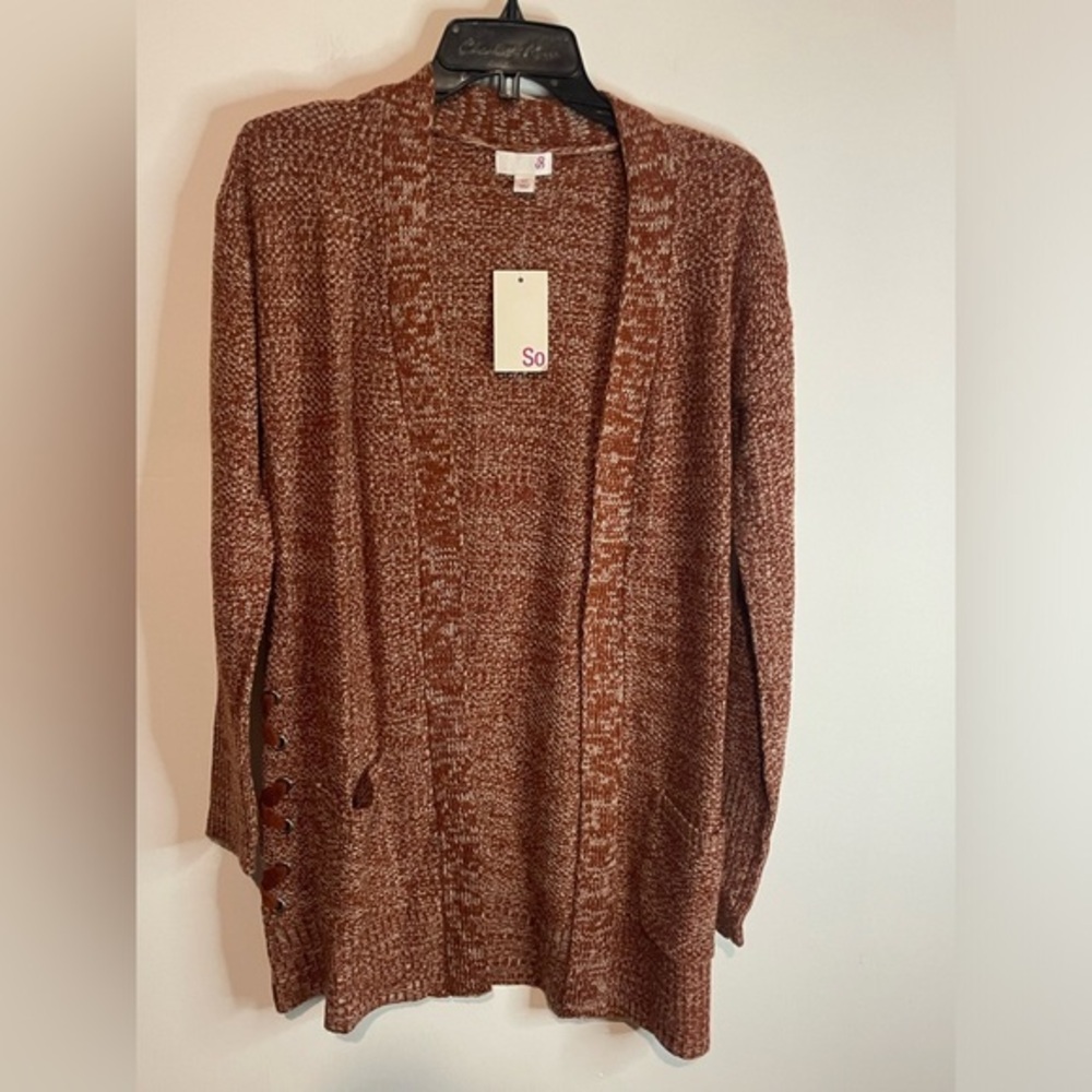 NWT Rust Orange Open front Sweater‎ Cardigan XS